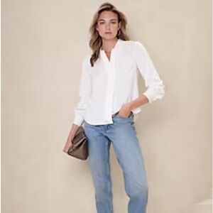 Banana Republic Factory Tie Front Blouse